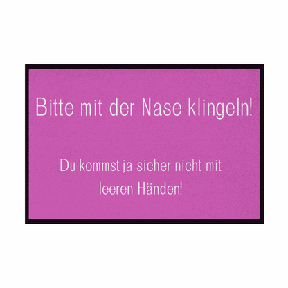 Fußmatte mit Gummirand "Bitte mit der Nase Klingeln" - Grafikmagie