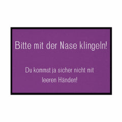 Fußmatte mit Gummirand "Bitte mit der Nase Klingeln" - Grafikmagie