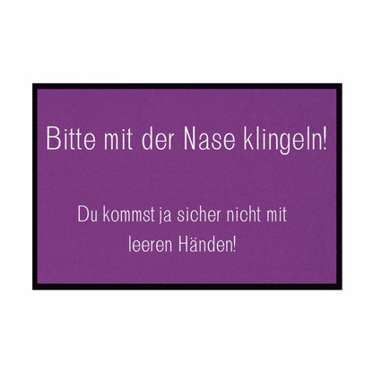 Fußmatte mit Gummirand "Bitte mit der Nase Klingeln" - Grafikmagie