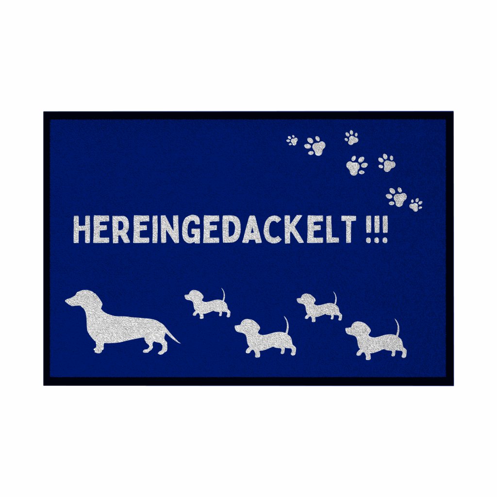 Fußmatte mit Gummirand "Hereingedackelt" - Grafikmagie