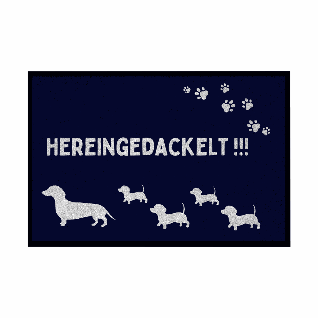 Fußmatte mit Gummirand "Hereingedackelt" - Grafikmagie