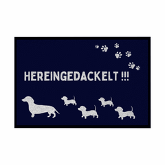 Fußmatte mit Gummirand "Hereingedackelt" - Grafikmagie
