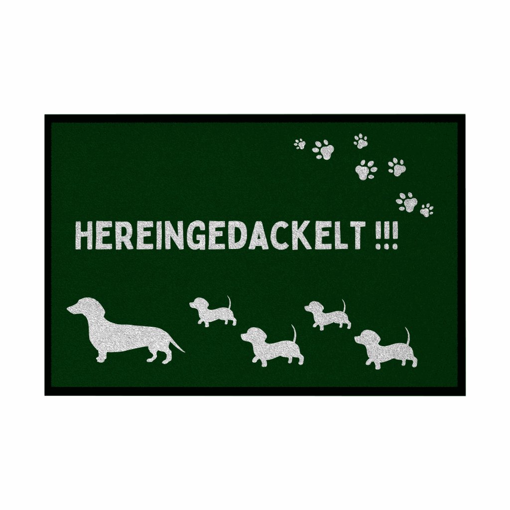 Fußmatte mit Gummirand "Hereingedackelt" - Grafikmagie