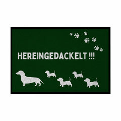 Fußmatte mit Gummirand "Hereingedackelt" - Grafikmagie