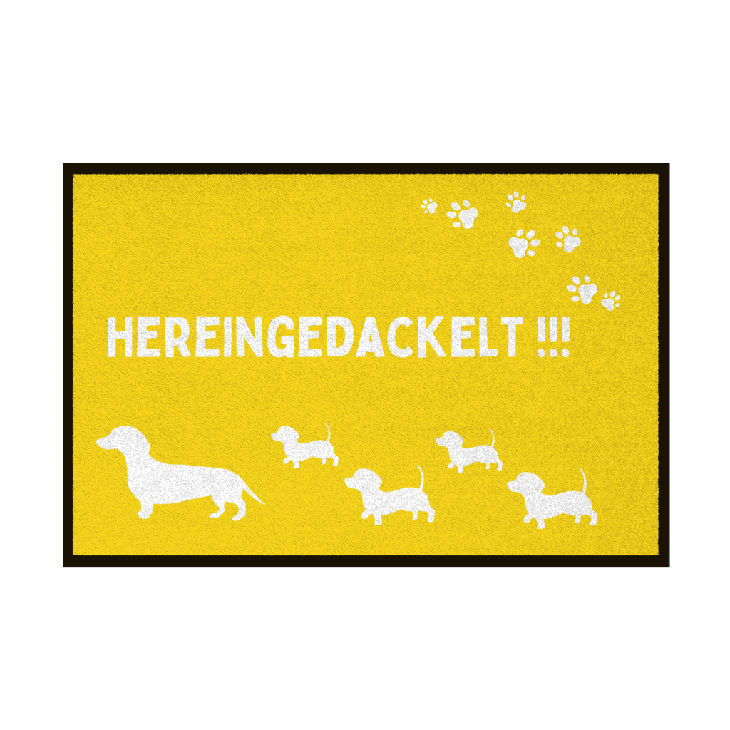 Fußmatte mit Gummirand "Hereingedackelt" - Grafikmagie
