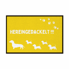 Fußmatte mit Gummirand "Hereingedackelt" - Grafikmagie