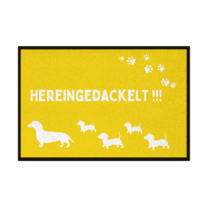 Fußmatte mit Gummirand "Hereingedackelt" - Grafikmagie