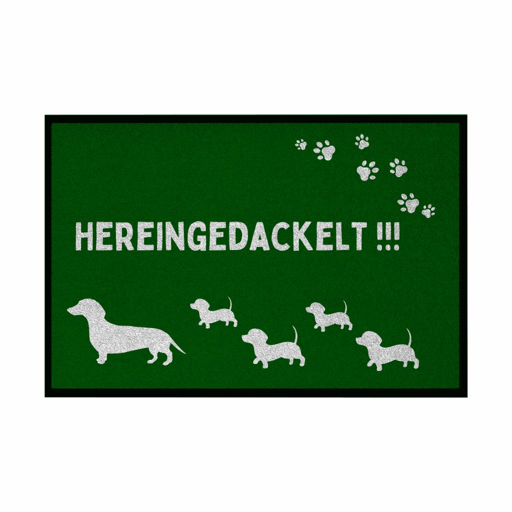 Fußmatte mit Gummirand "Hereingedackelt" - Grafikmagie