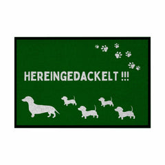 Fußmatte mit Gummirand "Hereingedackelt" - Grafikmagie