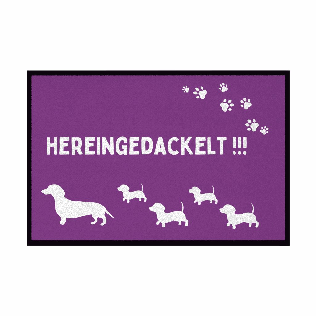 Fußmatte mit Gummirand "Hereingedackelt" - Grafikmagie