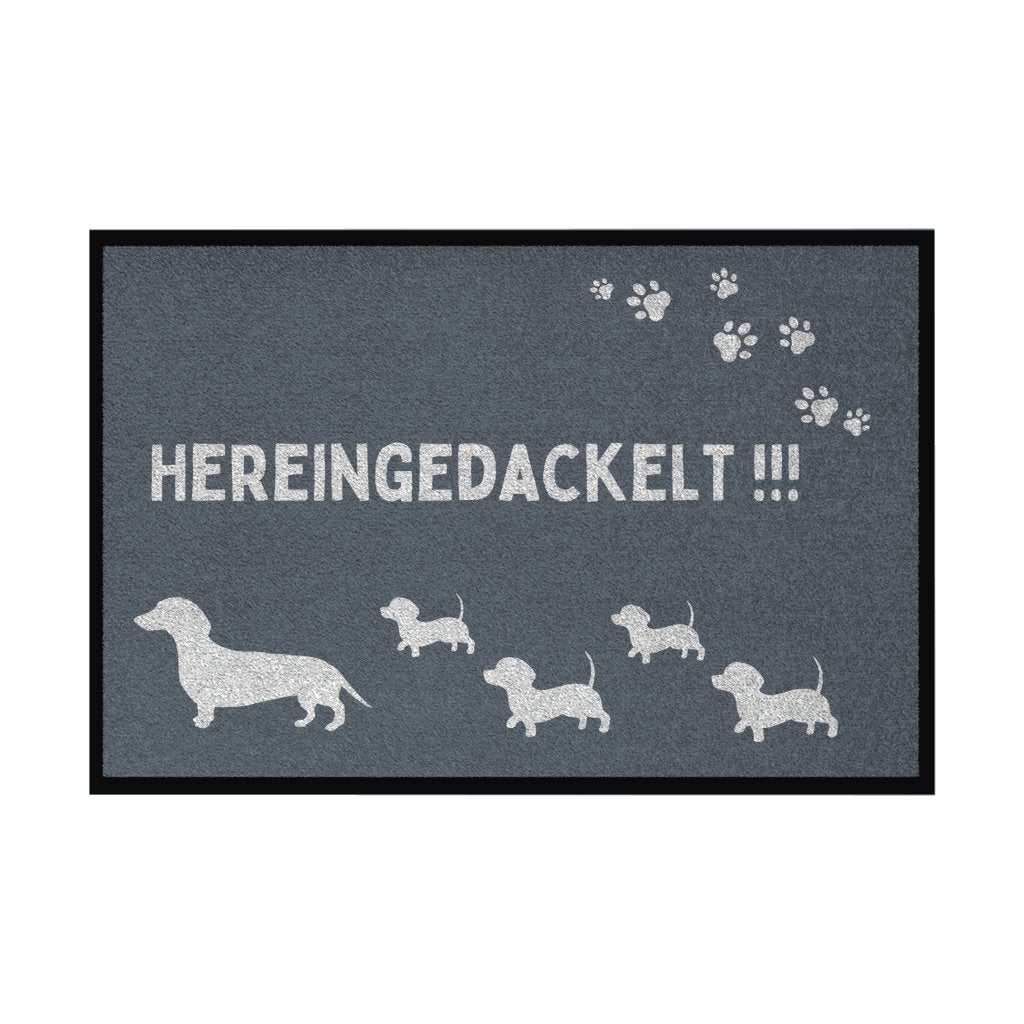 Fußmatte mit Gummirand "Hereingedackelt" - Grafikmagie