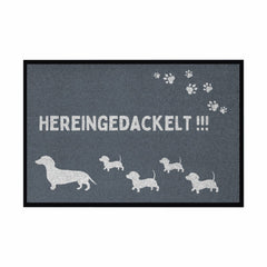 Fußmatte mit Gummirand "Hereingedackelt" - Grafikmagie