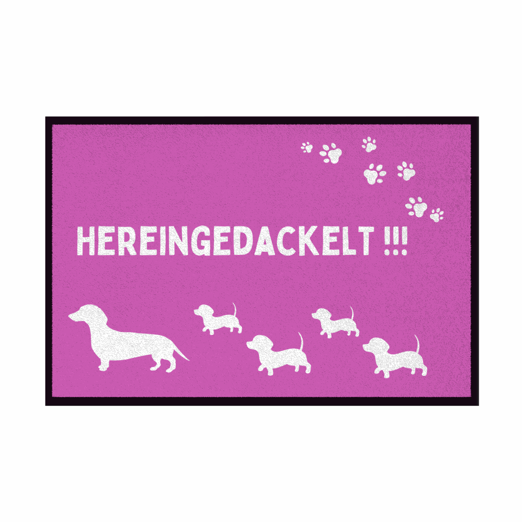 Fußmatte mit Gummirand "Hereingedackelt" - Grafikmagie