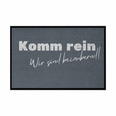 Fußmatte mit Gummirand "Komm rein wir sind bezaubernd" - Grafikmagie