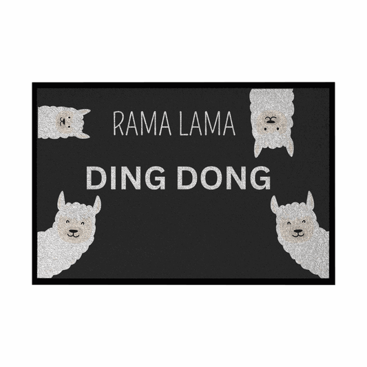 Fußmatte mit Gummirand Rama Lama Ding Dong - Grafikmagie