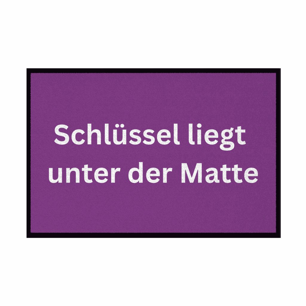 Fußmatte mit Gummirand "Schlüssel liegt unter der Matte" - Grafikmagie