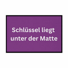 Fußmatte mit Gummirand "Schlüssel liegt unter der Matte" - Grafikmagie