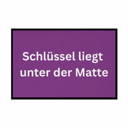 Fußmatte mit Gummirand "Schlüssel liegt unter der Matte" - Grafikmagie