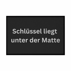Fußmatte mit Gummirand "Schlüssel liegt unter der Matte" - Grafikmagie