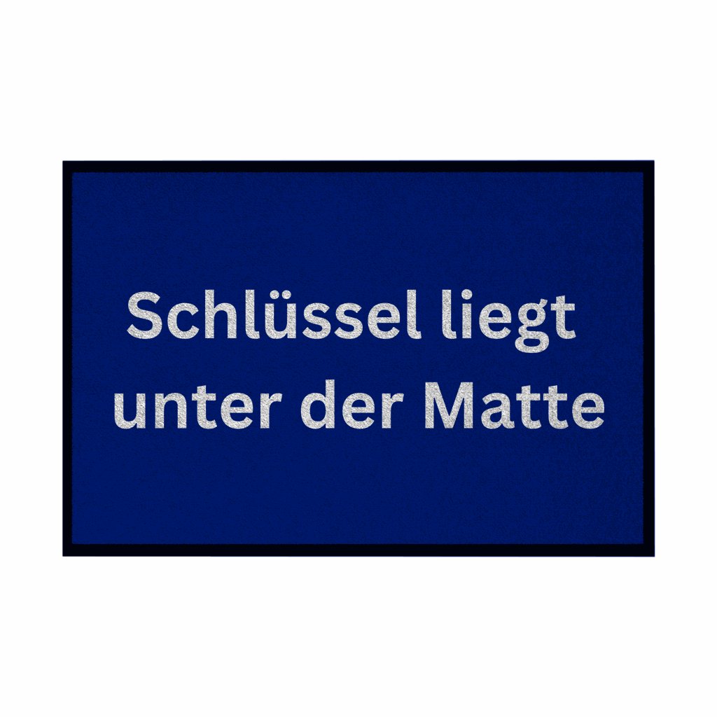 Fußmatte mit Gummirand "Schlüssel liegt unter der Matte" - Grafikmagie