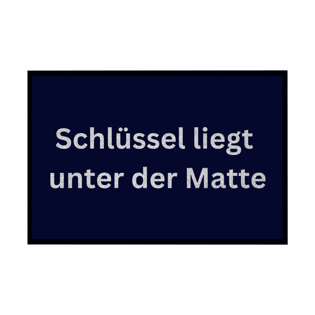 Fußmatte mit Gummirand "Schlüssel liegt unter der Matte" - Grafikmagie
