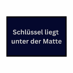 Fußmatte mit Gummirand "Schlüssel liegt unter der Matte" - Grafikmagie