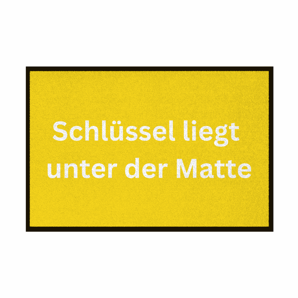 Fußmatte mit Gummirand "Schlüssel liegt unter der Matte" - Grafikmagie