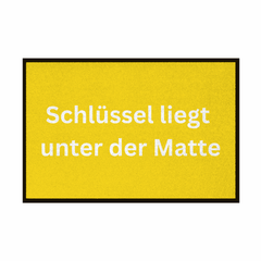 Fußmatte mit Gummirand "Schlüssel liegt unter der Matte" - Grafikmagie