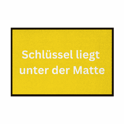 Fußmatte mit Gummirand "Schlüssel liegt unter der Matte" - Grafikmagie