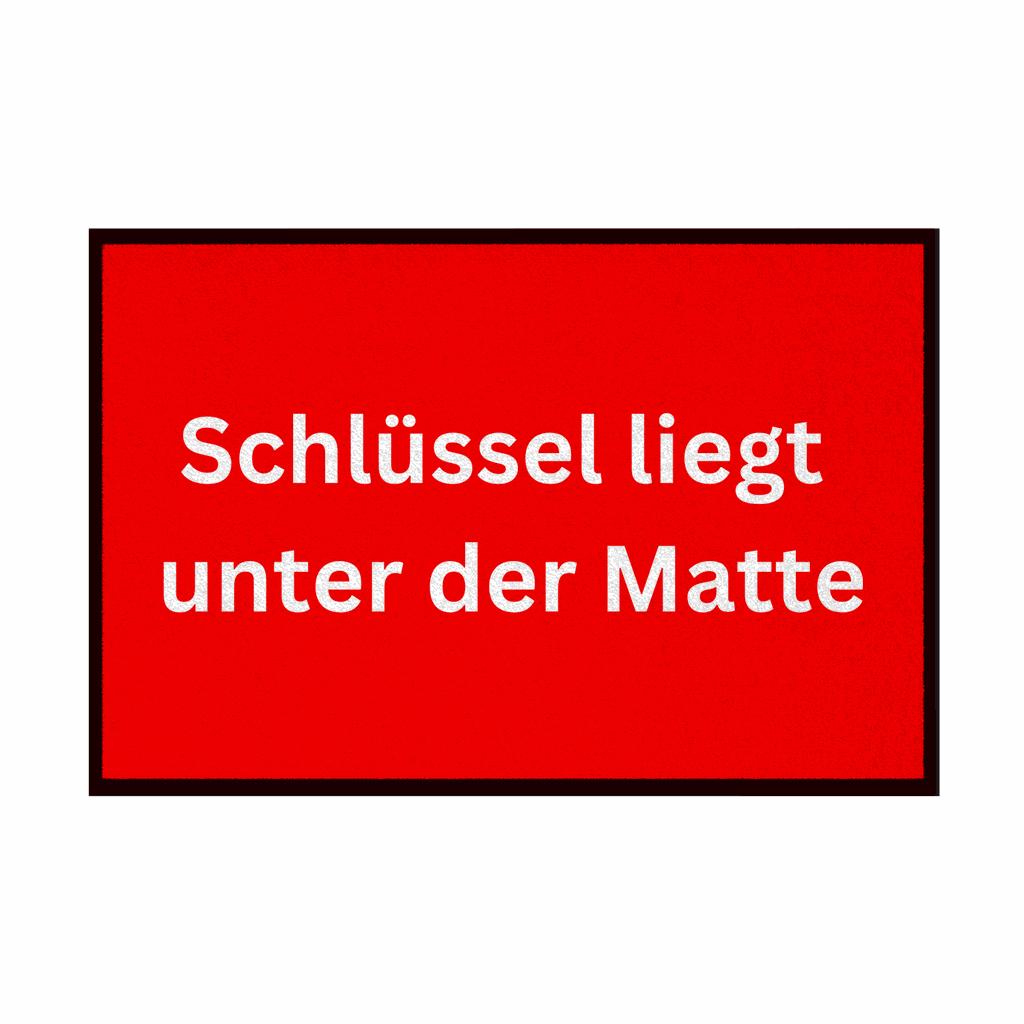 Fußmatte mit Gummirand "Schlüssel liegt unter der Matte" - Grafikmagie