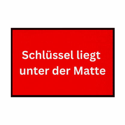 Fußmatte mit Gummirand "Schlüssel liegt unter der Matte" - Grafikmagie