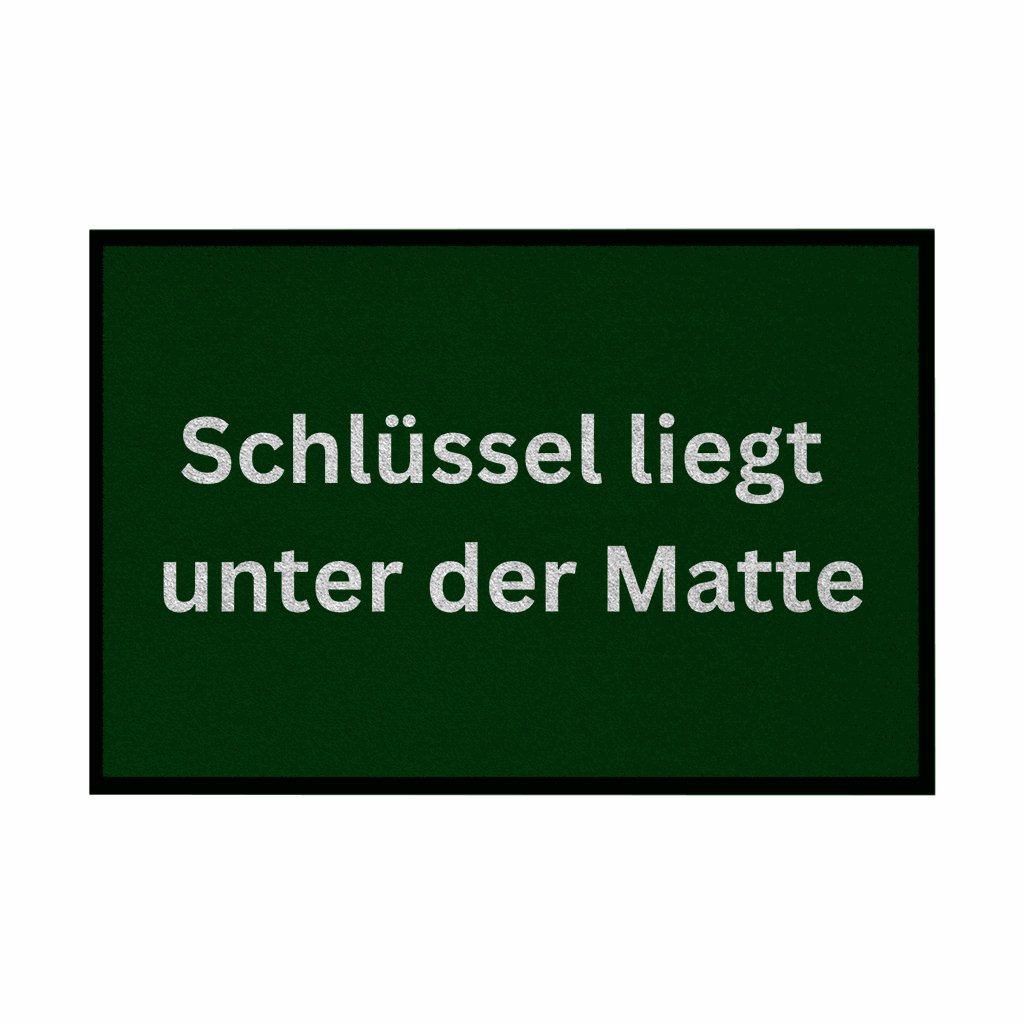 Fußmatte mit Gummirand "Schlüssel liegt unter der Matte" - Grafikmagie