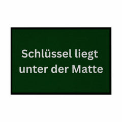 Fußmatte mit Gummirand "Schlüssel liegt unter der Matte" - Grafikmagie