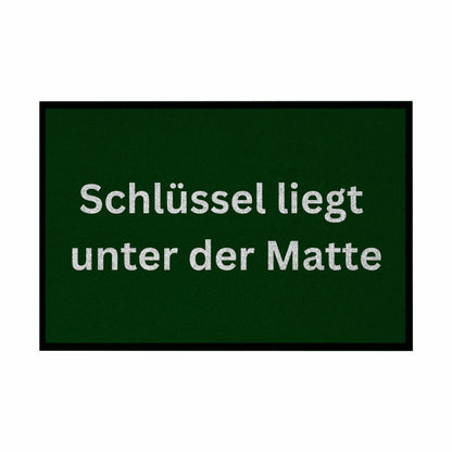 Fußmatte mit Gummirand "Schlüssel liegt unter der Matte" - Grafikmagie