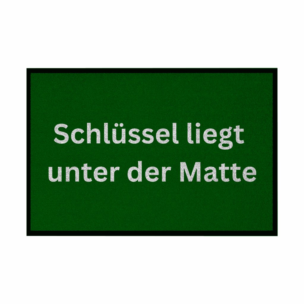 Fußmatte mit Gummirand "Schlüssel liegt unter der Matte" - Grafikmagie