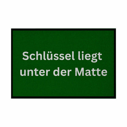 Fußmatte mit Gummirand "Schlüssel liegt unter der Matte" - Grafikmagie