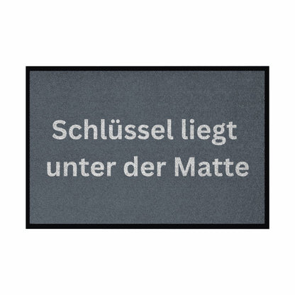 Fußmatte mit Gummirand "Schlüssel liegt unter der Matte" - Grafikmagie