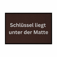 Fußmatte mit Gummirand "Schlüssel liegt unter der Matte" - Grafikmagie