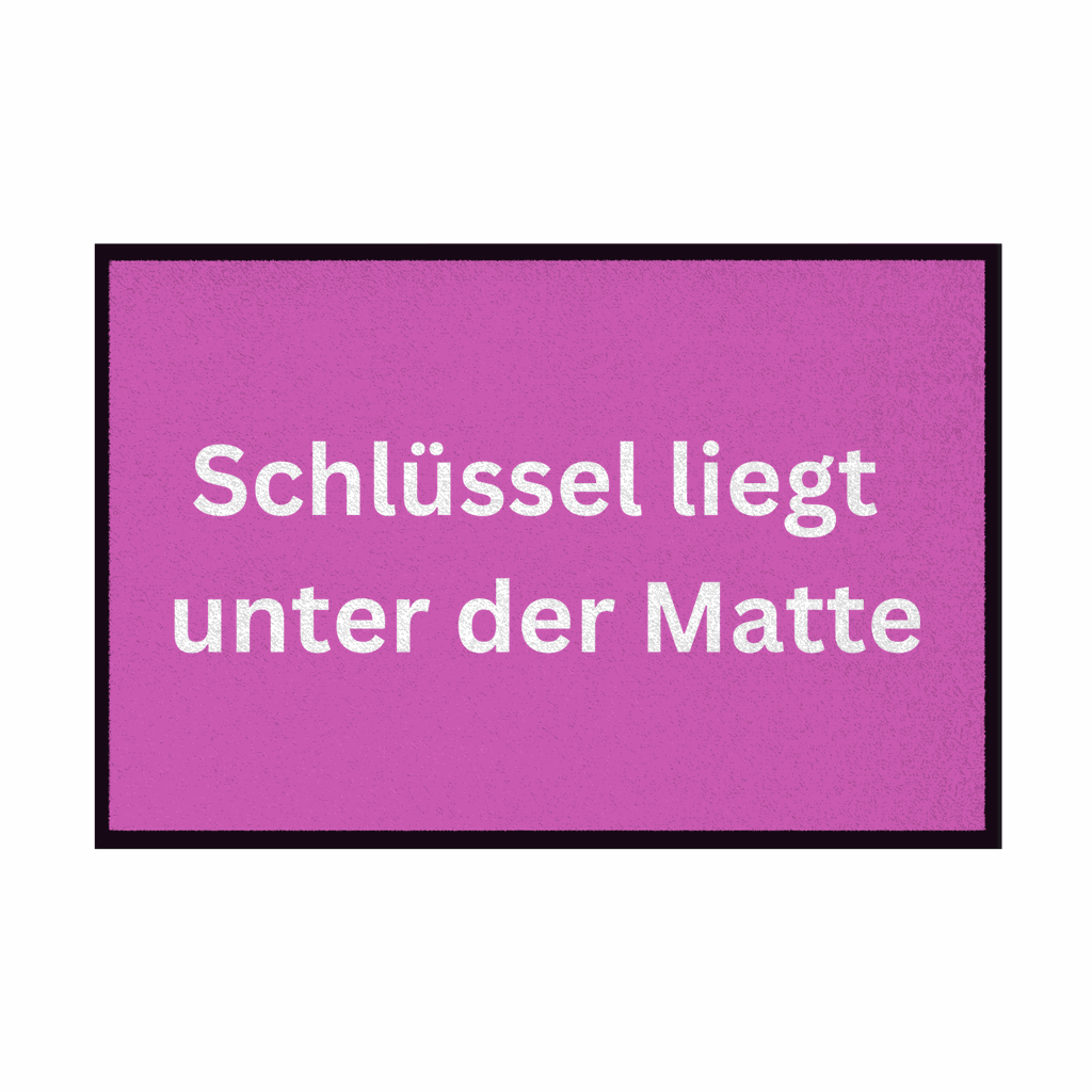 Fußmatte mit Gummirand "Schlüssel liegt unter der Matte" - Grafikmagie