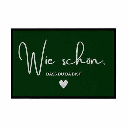 Fußmatte mit Gummirand "Wie schön dass du da bist" - Grafikmagie