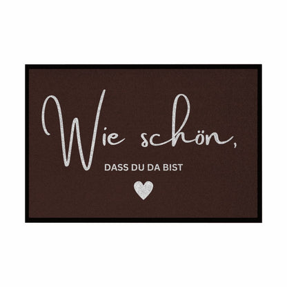 Fußmatte mit Gummirand "Wie schön dass du da bist" - Grafikmagie