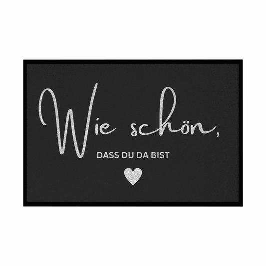 Fußmatte mit Gummirand "Wie schön dass du da bist" - Grafikmagie