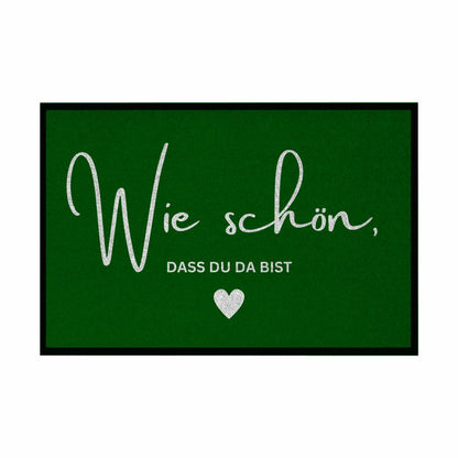 Fußmatte mit Gummirand "Wie schön dass du da bist" - Grafikmagie