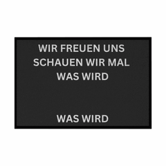Fußmatte mit Gummirand "Wir freuen Uns Meme Edition" - Grafikmagie