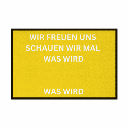 Fußmatte mit Gummirand "Wir freuen Uns Meme Edition" - Grafikmagie