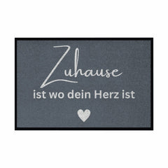 Fußmatte mit Gummirand "Zuhause ist da wo dein Herz ist" - Grafikmagie