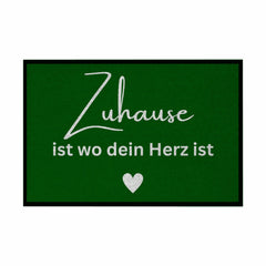 Fußmatte mit Gummirand "Zuhause ist da wo dein Herz ist" - Grafikmagie