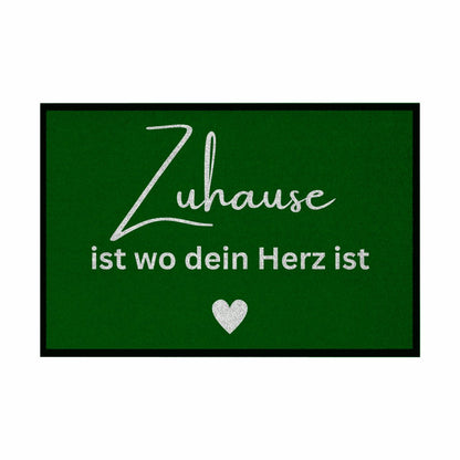 Fußmatte mit Gummirand "Zuhause ist da wo dein Herz ist" - Grafikmagie