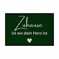 Fußmatte mit Gummirand "Zuhause ist da wo dein Herz ist" - Grafikmagie