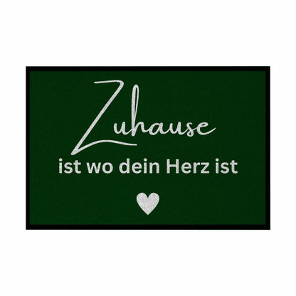 Fußmatte mit Gummirand "Zuhause ist da wo dein Herz ist" - Grafikmagie